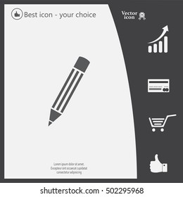 Pencil icon, flat design