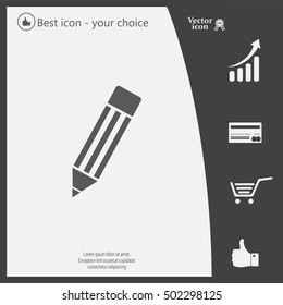 Pencil icon, flat design