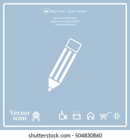 Pencil icon, flat design