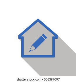 Pencil icon. Flat design.