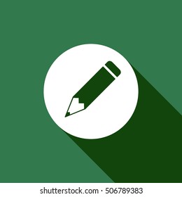 Pencil icon. Flat design.