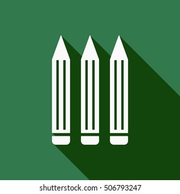 Pencil  icon. Flat design.