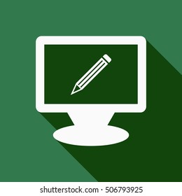Pencil  icon. Flat design.