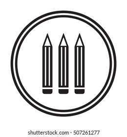 Pencil  icon. Flat design.