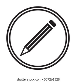 Pencil  icon. Flat design.