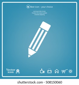 Pencil icon, flat design