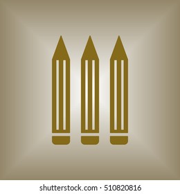 Pencil  icon. Flat design.