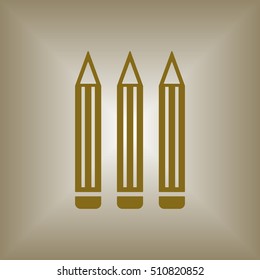 Pencil  icon. Flat design.