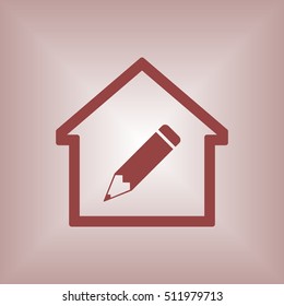 Pencil icon. Flat design.