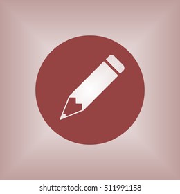 Pencil icon. Flat design.
