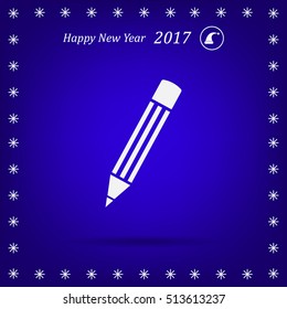 Pencil icon, flat design