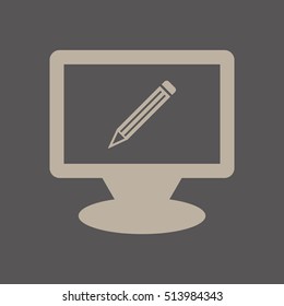 Pencil  icon. Flat design.