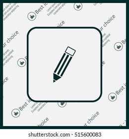 Pencil icon, flat design
