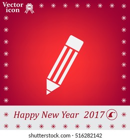 Pencil icon, flat design