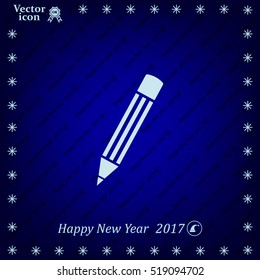 Pencil icon, flat design