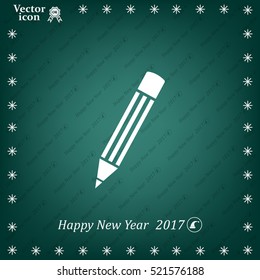 Pencil icon, flat design