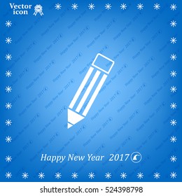 Pencil icon, flat design