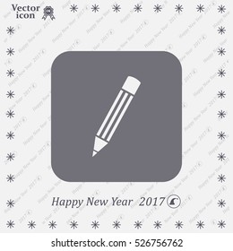 Pencil icon, flat design