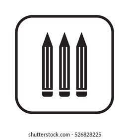Pencil  icon. Flat design.