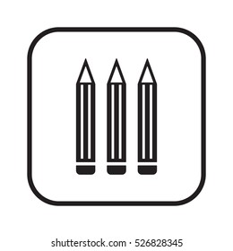 Pencil  icon. Flat design.