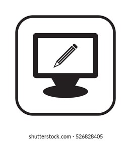 Pencil  icon. Flat design.