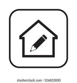 Pencil icon. Flat design.