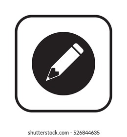 Pencil icon. Flat design.