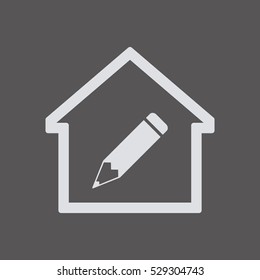 Pencil icon. Flat design.
