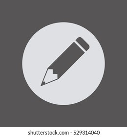 Pencil icon. Flat design.