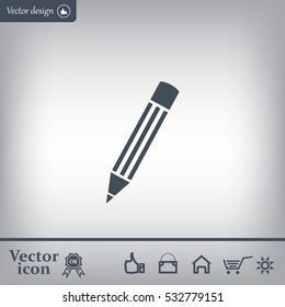 Pencil icon, flat design