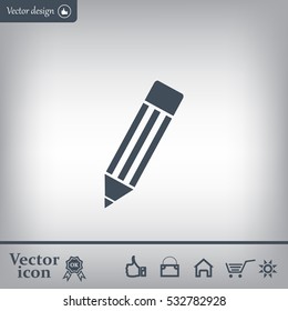 Pencil icon, flat design