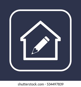 Pencil icon. Flat design.