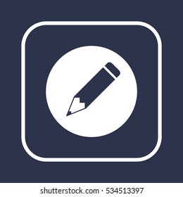 Pencil icon. Flat design.
