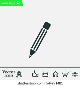 Pencil icon, flat design