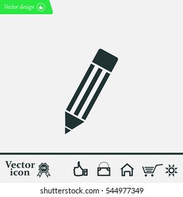 Pencil icon, flat design