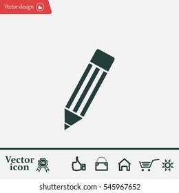 Pencil icon, flat design