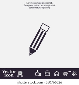Pencil icon, flat design