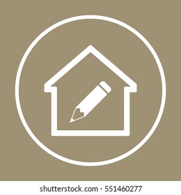 Pencil icon. Flat design.