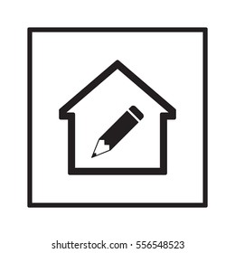 Pencil icon. Flat design.