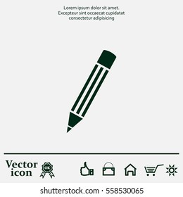 Pencil icon, flat design