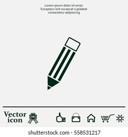 Pencil icon, flat design