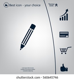 Pencil icon, flat design