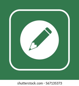 Pencil icon. Flat design.