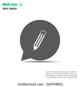 Pencil icon, flat design
