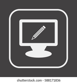 Pencil  icon. Flat design.