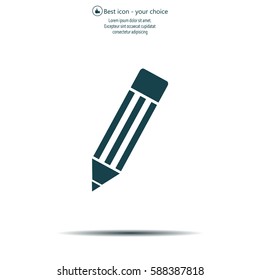 Pencil icon, flat design