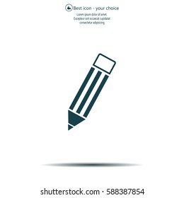 Pencil icon, flat design