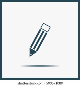 Pencil icon, flat design