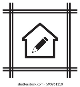 Pencil icon. Flat design.