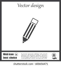 Pencil icon, flat design